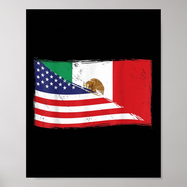 Affiche Drapeau Mexicain États-Unis Drapeau Fier Mexique R (Devant)