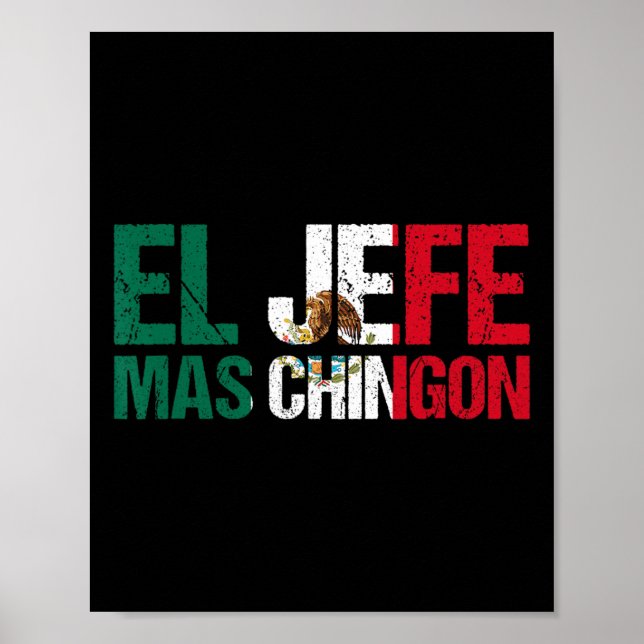 Affiche Drapeau Mexicain Fierté Cinco De Mayo El Jefe Mas  (Devant)