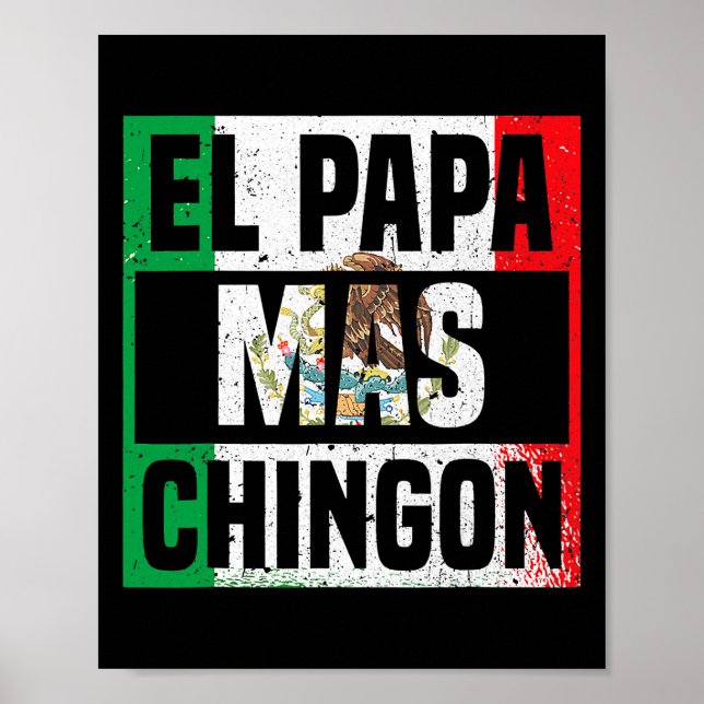 Affiche Drapeau mexicain Mens El Papa Mas Chingon Cinco De (Devant)