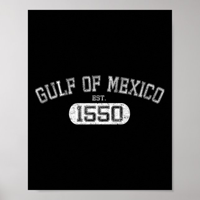 Affiche Drapeau Mexicain Rétro Golfe Du Mexique Est 1550 P (Devant)