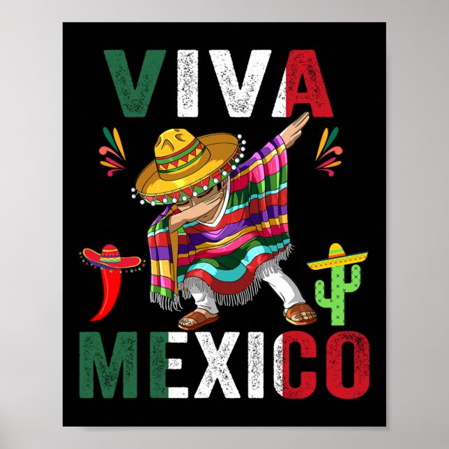 Affiche Drapeau Mexique Fête de l'Indépendance Mexicaine H (Devant)