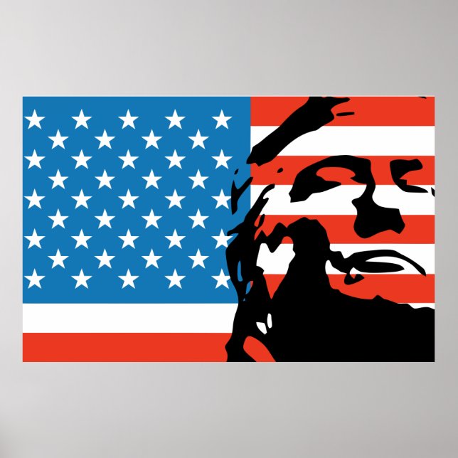 Affiche Drapeau minimal Trump & États-Unis 2024 (Devant)
