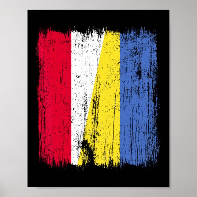 Affiche Drapeau moitié Pologne Ukraine Patrimoine polonais (Devant)