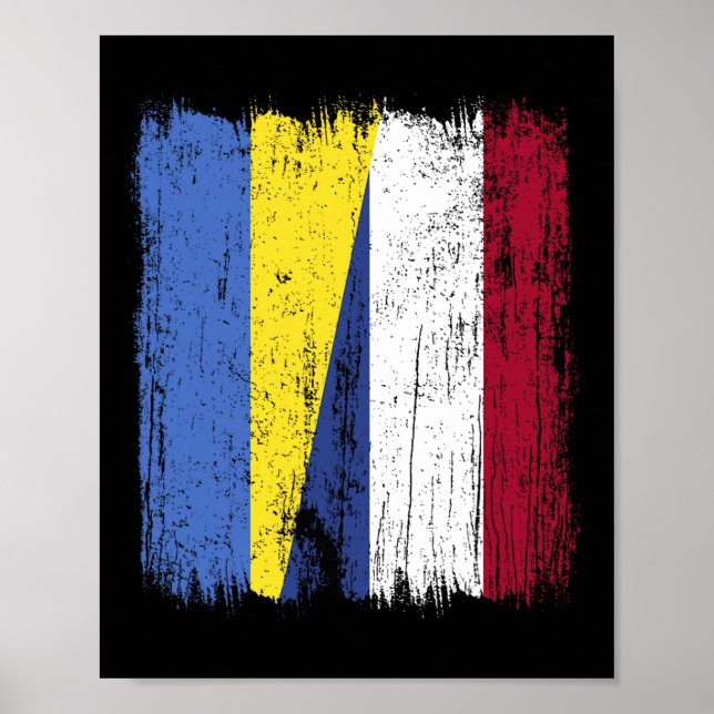 Affiche Drapeau moitié Ukraine Hollande Patrimoine ukraini (Devant)