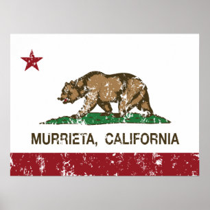Affiche Drapeau Murrieta d'état de la Californie
