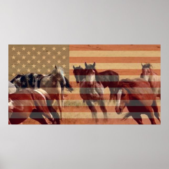 Affiche Drapeau Mustang (Devant)