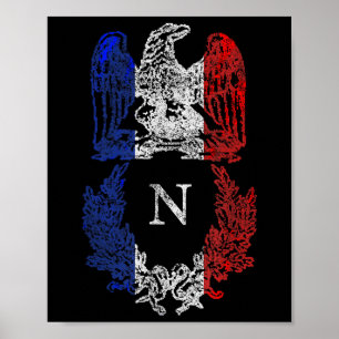 Affiche Drapeau Napoléon Bonaparte Aigle Français Drapeau 