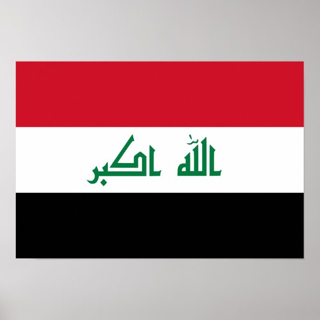 Affiche Drapeau national actuel de l'Irak (Devant)