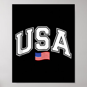 Affiche Drapeau national américain des États-Unis 4 juille