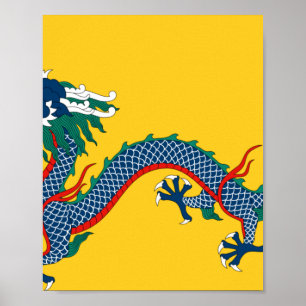 Affiche Drapeau national de dragon de Chine impériale