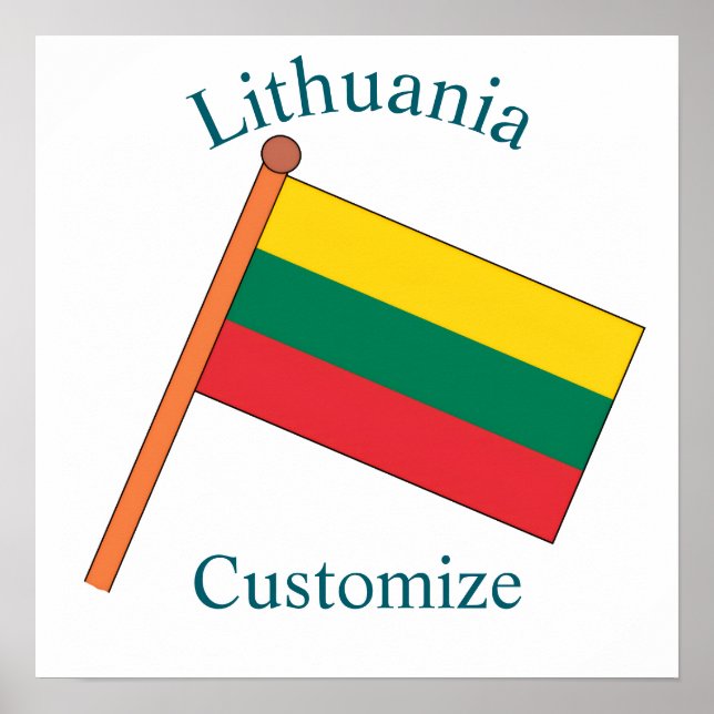 Affiche Drapeau national de la Lituanie Thunder_Cove (Devant)