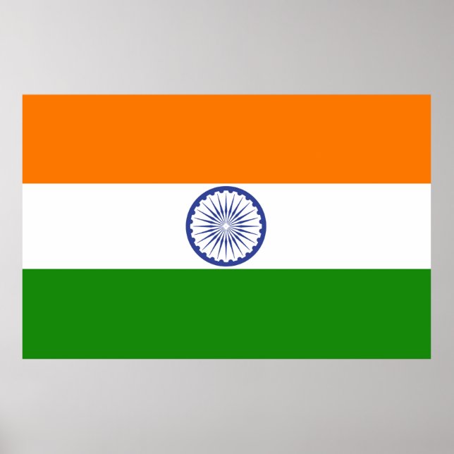 Affiche Drapeau national de l'Inde Ashoka Chakra (Devant)