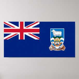 Affiche Drapeau national du monde des Îles Falkland