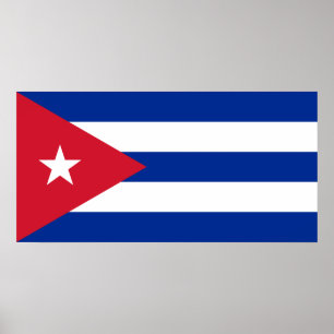 Affiche Drapeau national du monde du Cuba