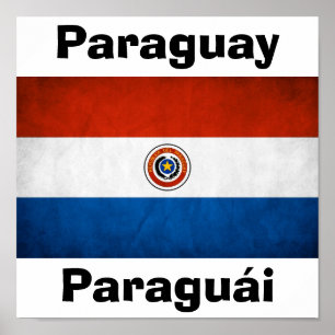 Affiche drapeau national du Paraguay