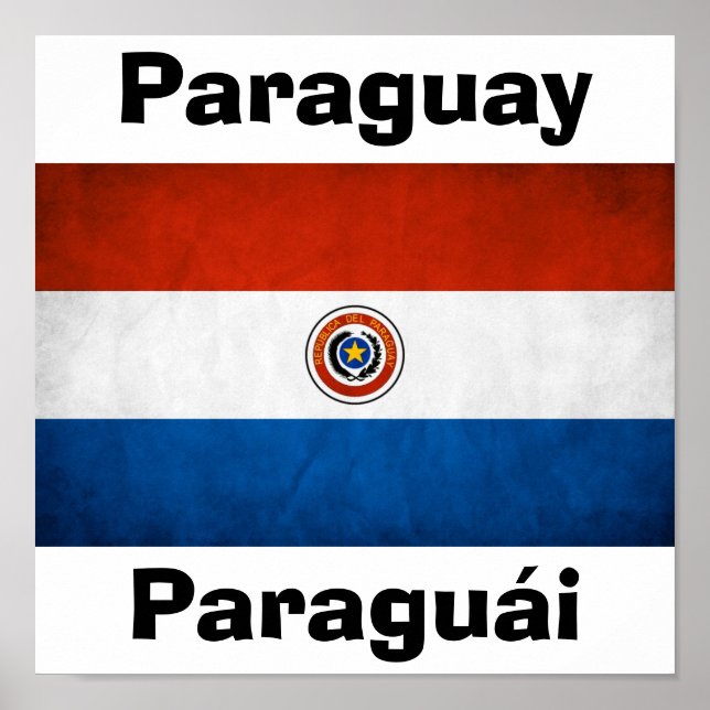 Affiche drapeau national du Paraguay (Devant)
