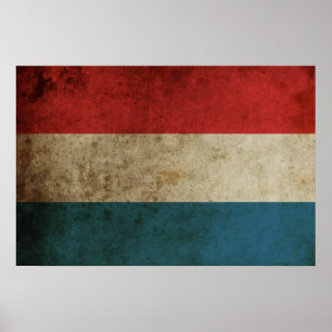 Affiche Drapeau néerlandais vintage
