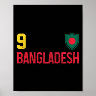 Affiche Drapeau Ngladesh Ngladeshi Fierté Vintage