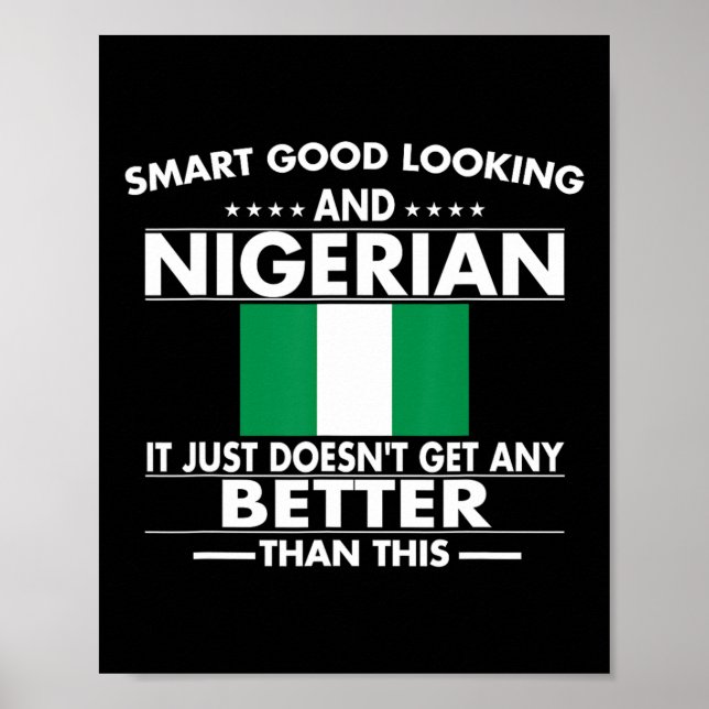 Affiche Drapeau nigérian fier Racines du patrimoine nigéri (Devant)