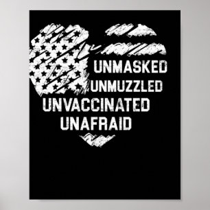 Affiche Drapeau non masqué non muselé non vacciné non effr