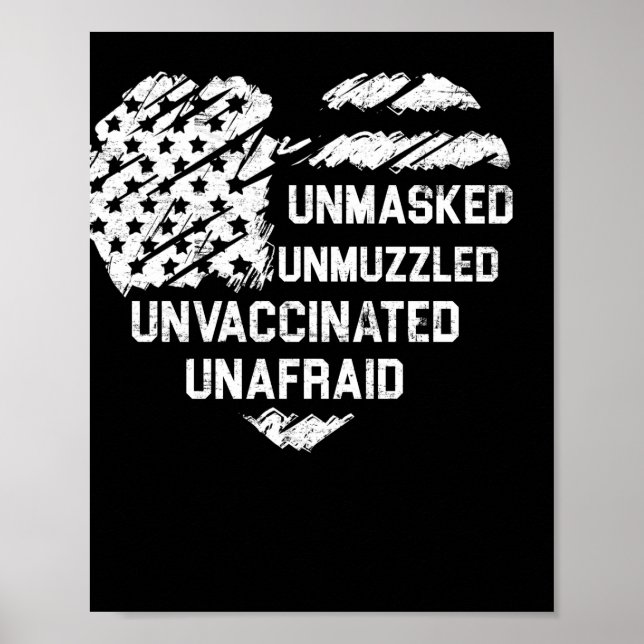 Affiche Drapeau non masqué non muselé non vacciné non effr (Devant)