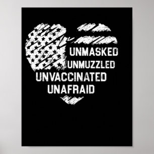 Affiche Drapeau non masqué non muselé non vacciné non effr