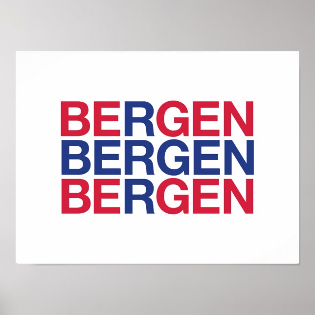 Affiche Drapeau norvégien BERGEN (Devant)