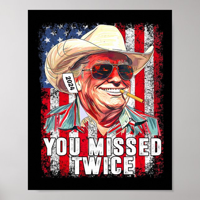 Affiche Drapeau occidental Trump 2025 Cow-boy Vous nous av (Devant)