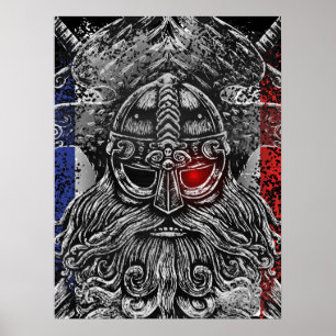Affiche Drapeau Odin ravens épées Viking Mythologie
