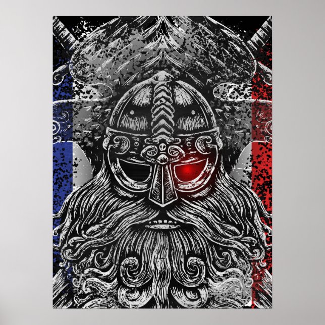 Affiche Drapeau Odin ravens épées Viking Mythologie (Devant)