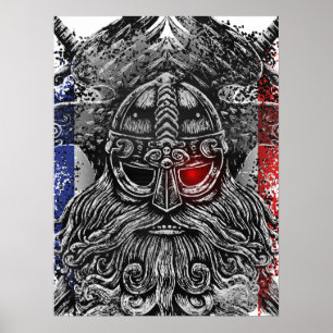 Affiche Drapeau Odin ravens épées Viking Mythologie