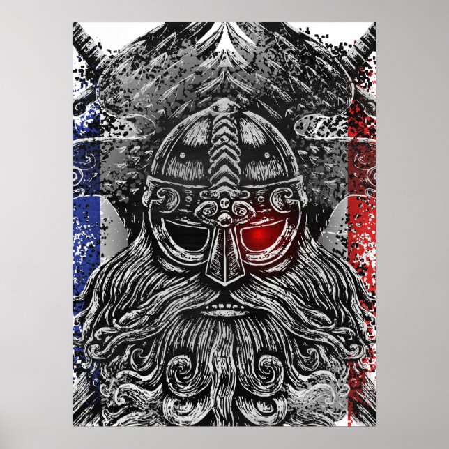 Affiche Drapeau Odin ravens épées Viking Mythologie (Devant)