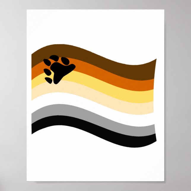 Affiche Drapeau ondoyant de la fierté des ours (Devant)