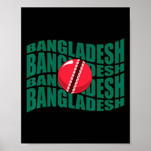 Affiche Drapeau ondoyant de l'équipe nationale de cricket 