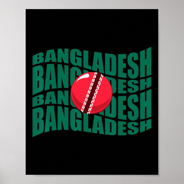 Affiche Drapeau ondoyant de l'équipe nationale de cricket  (Devant)