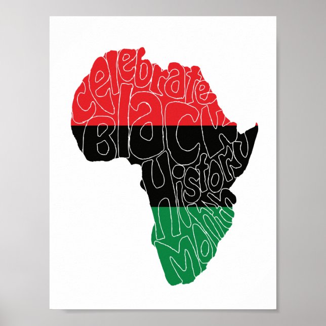 Affiche Drapeau panafricain Noir Histoire Mois Art Design (Devant)