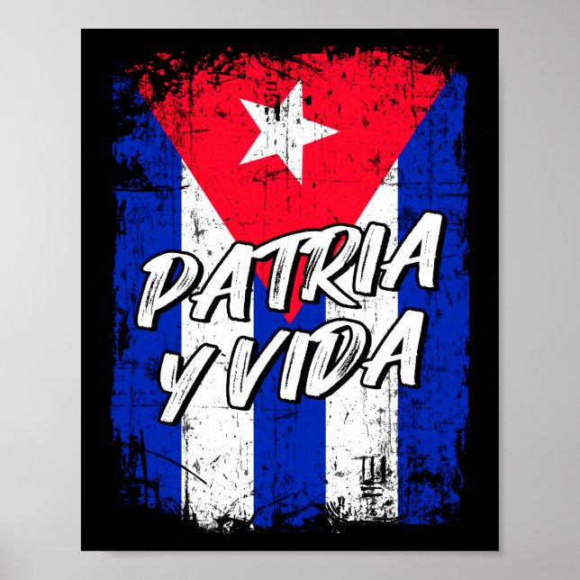 Affiche Drapeau Patria Y Vida Viva Cuba Libre Drapeau cuba (Devant)