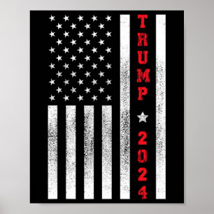 Affiche Drapeau Patriotique 4 juillet Trump 2024