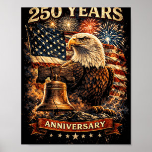 Affiche Drapeau patriotique américain 1776 2026 250e anniv