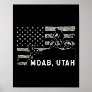 Affiche Drapeau patriotique américain de VTT à Moab Utah
