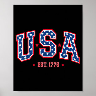 Affiche Drapeau patriotique américain du 4 juillet USA 177