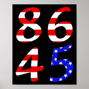 Affiche Drapeau patriotique anti-Trump 86 45 en détresse p