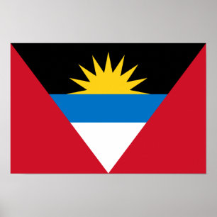 Affiche Drapeau patriotique d'Antigua-et-Barbuda