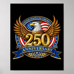 Affiche Drapeau patriotique de l'aigle Freedom Crest 4 jui