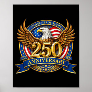 Affiche Drapeau patriotique de l'aigle Freedom Crest 4 jui