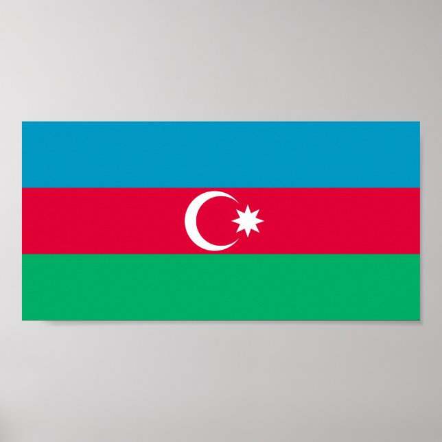 Affiche Drapeau patriotique de l'Azerbaïdjan (Devant)