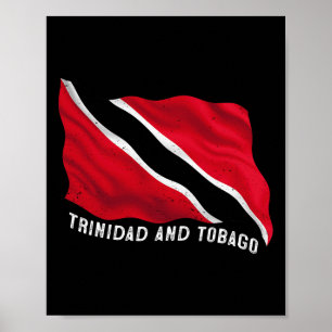 Affiche Drapeau patriotique déchiré de Trinité-et-Tobago e