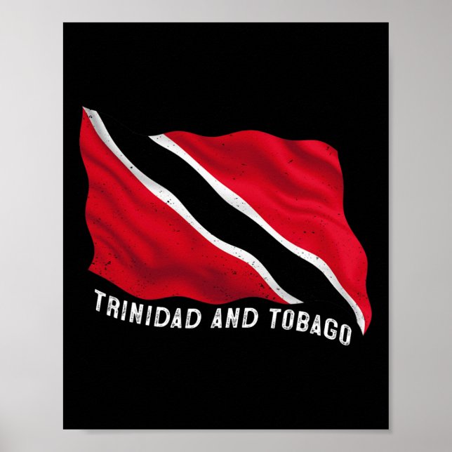 Affiche Drapeau patriotique déchiré de Trinité-et-Tobago e (Devant)