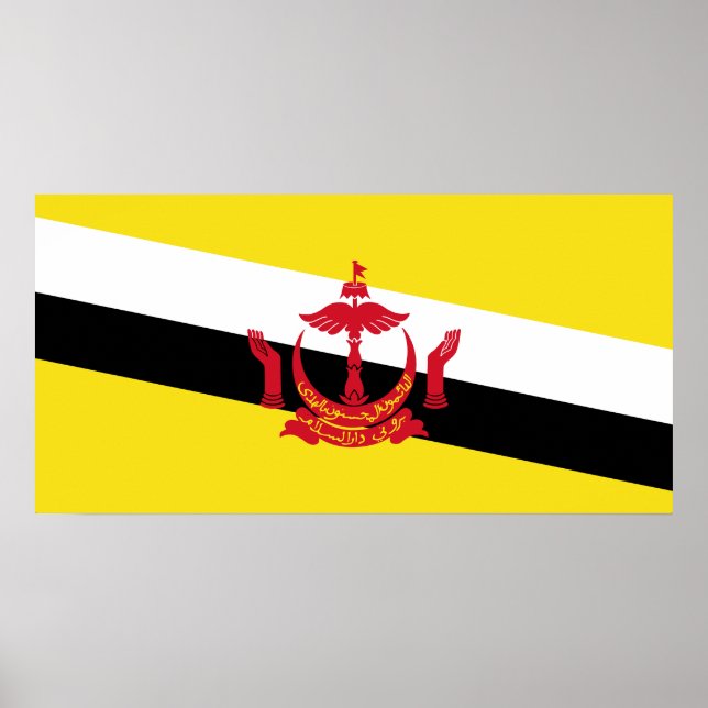Affiche Drapeau patriotique du Brunei (Devant)