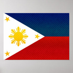 Affiche Drapeau philippin dépouillé moderne